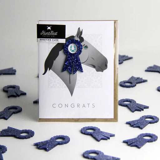 Hunt Seat Paper Co. "Congrats Ribbon" Charm Greeting Card - Vision Saddlery