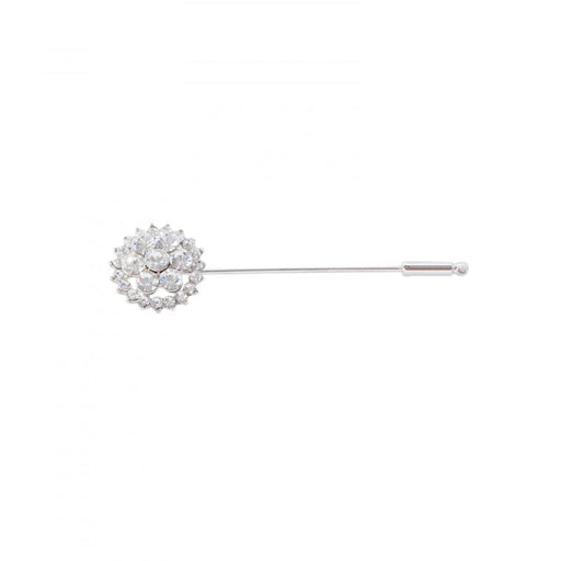 Horze Flower Crystal Silver Stock Pin - Vision Saddlery