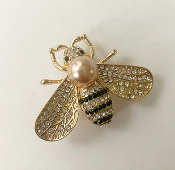 MBC Brooch - Bee with Pearl - Various Colours - Vision Saddlery