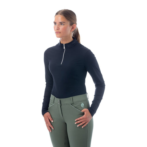 Equinavia Alexandra Women's Ribbed Training Shirt - NAVY - Vision Saddlery