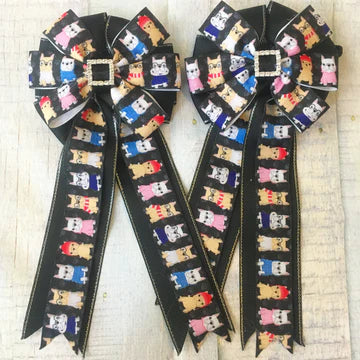 My Barn Child Show Bows - French Bull Dogs in Sweaters - Vision Saddlery