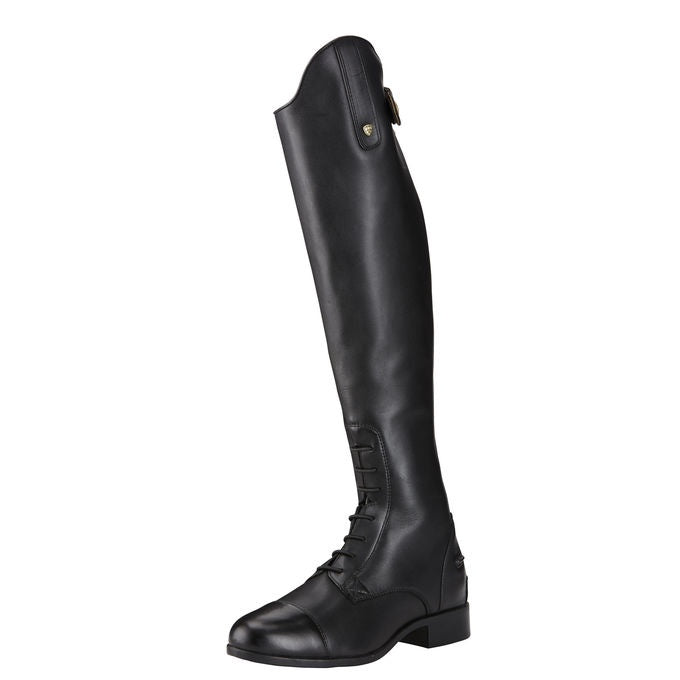 Ariat Heritage Ladies Contour II tall field zip boots in brown leather with sturdy soles and side zippers.