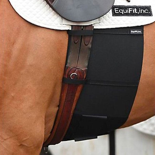 EquiFit Belly Band for horses, adjustable supportive belly wrap with Velcro closures for comfort and stability during riding.