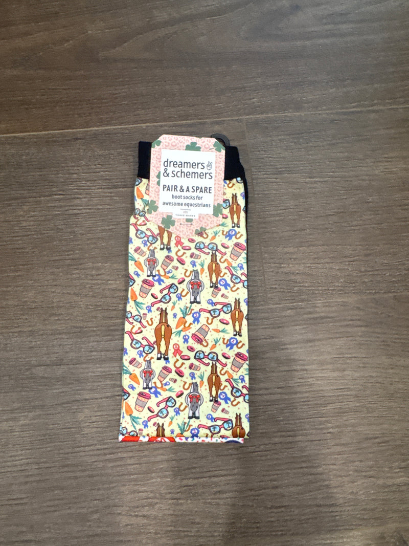 Dreamers & Schemers Boot Sock - Pony Party - Vision Saddlery