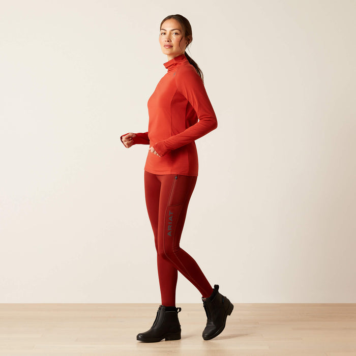 Ariat Women's Venture Long Sleeve Base Layer - RED OCHRE - Vision Saddlery