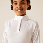 Ariat Youth Sunstopper 3.0 Long Sleeve Show Shirt - WHITE - Vision Saddlery