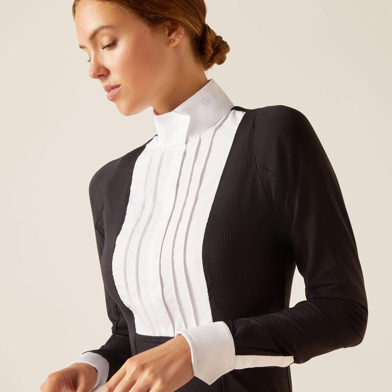 Ariat Women's LUXE Long Sleeve Show Shirt - BLACK - Vision Saddlery