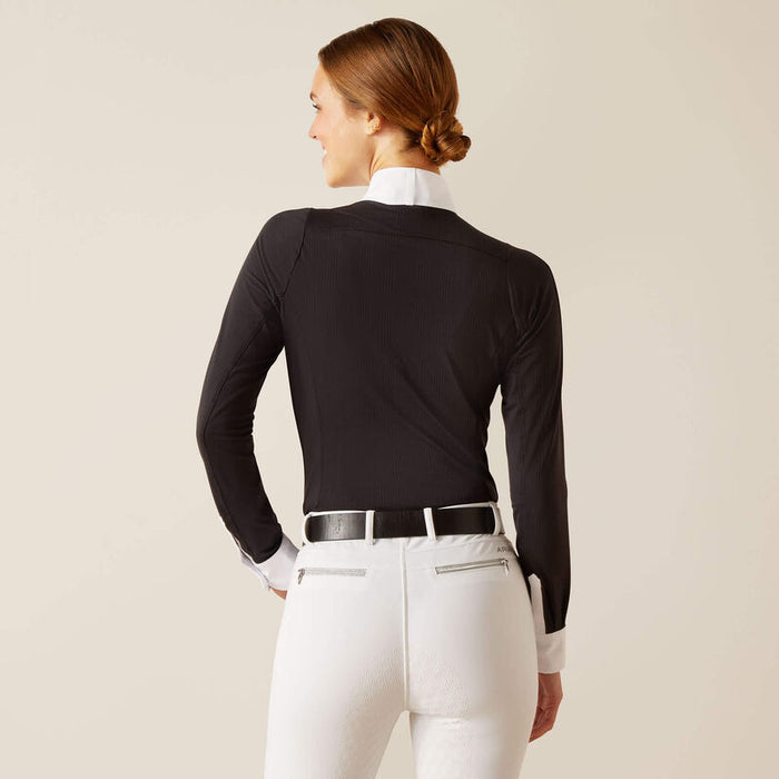 Ariat Women's LUXE Long Sleeve Show Shirt - BLACK - Vision Saddlery