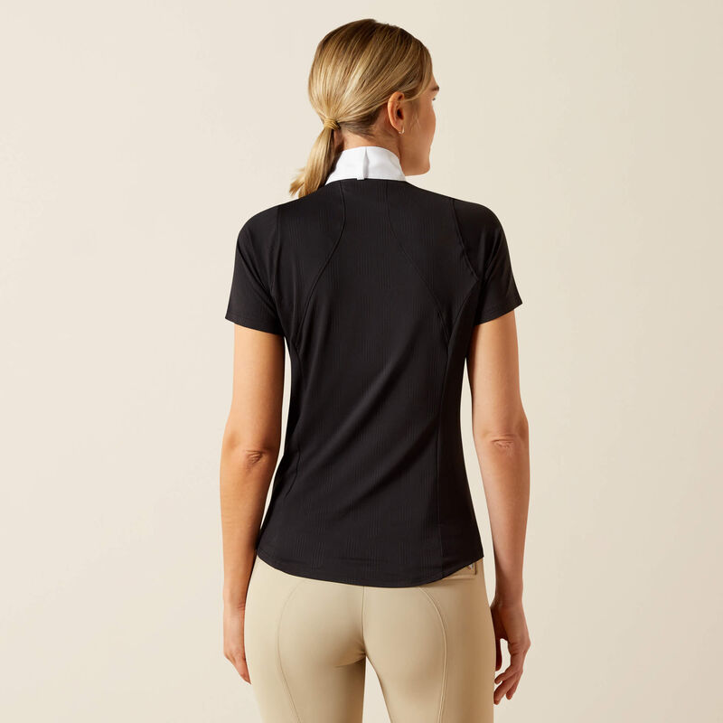 Ariat Women's LUXE Short Sleeve Show Shirt - BLACK - Vision Saddlery