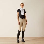 Ariat Women's LUXE Short Sleeve Show Shirt - BLACK - Vision Saddlery