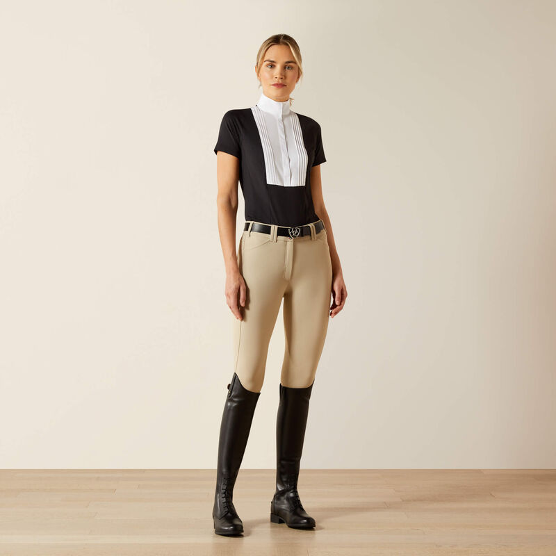 Ariat Women's LUXE Short Sleeve Show Shirt - BLACK - Vision Saddlery