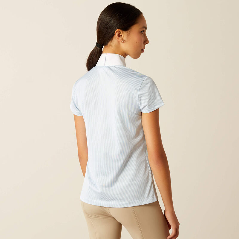 Ariat Youth Aptos Short Sleeve Show Shirt - BASHFUL BLUE STRIPE - Vision Saddlery