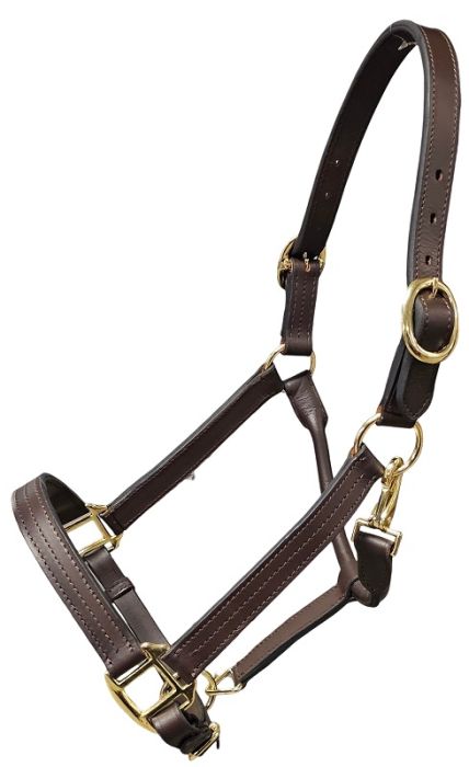 Ger-Ryan Giffith leather halter for horses, featuring adjustable straps and sturdy hardware, shown on a white background.