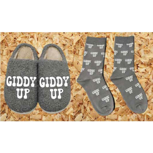 Dreamers & Schemers Slipper and Sock Combo - GIDDY UP - Vision Saddlery