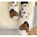 Dreamers & Schemers Slipper and Sock Combo - HORSE EMOJI - Vision Saddlery