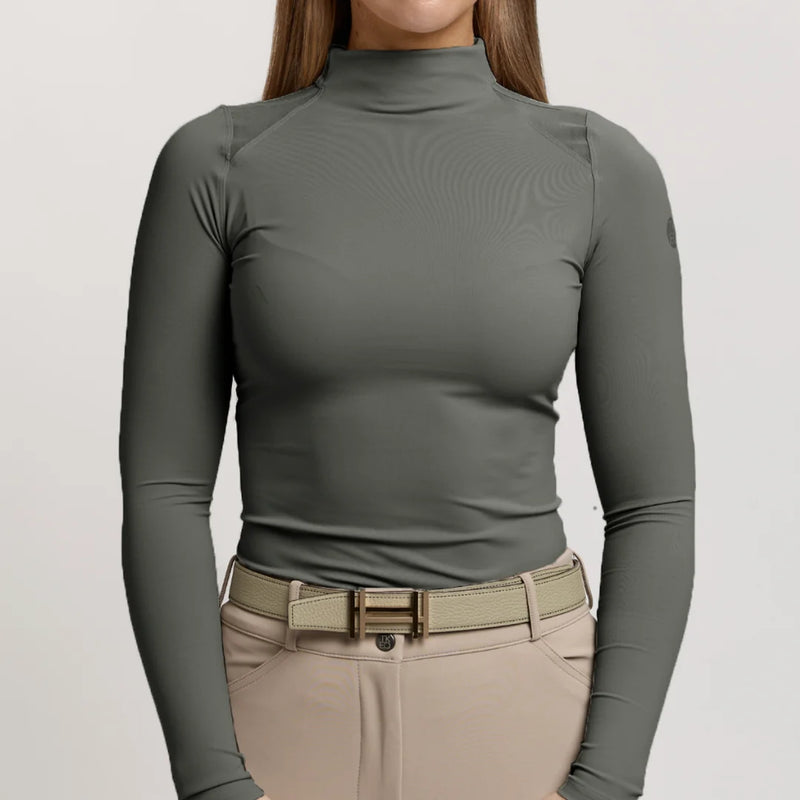 TKEQ the CHLOE High Collar Technical Top - Derby