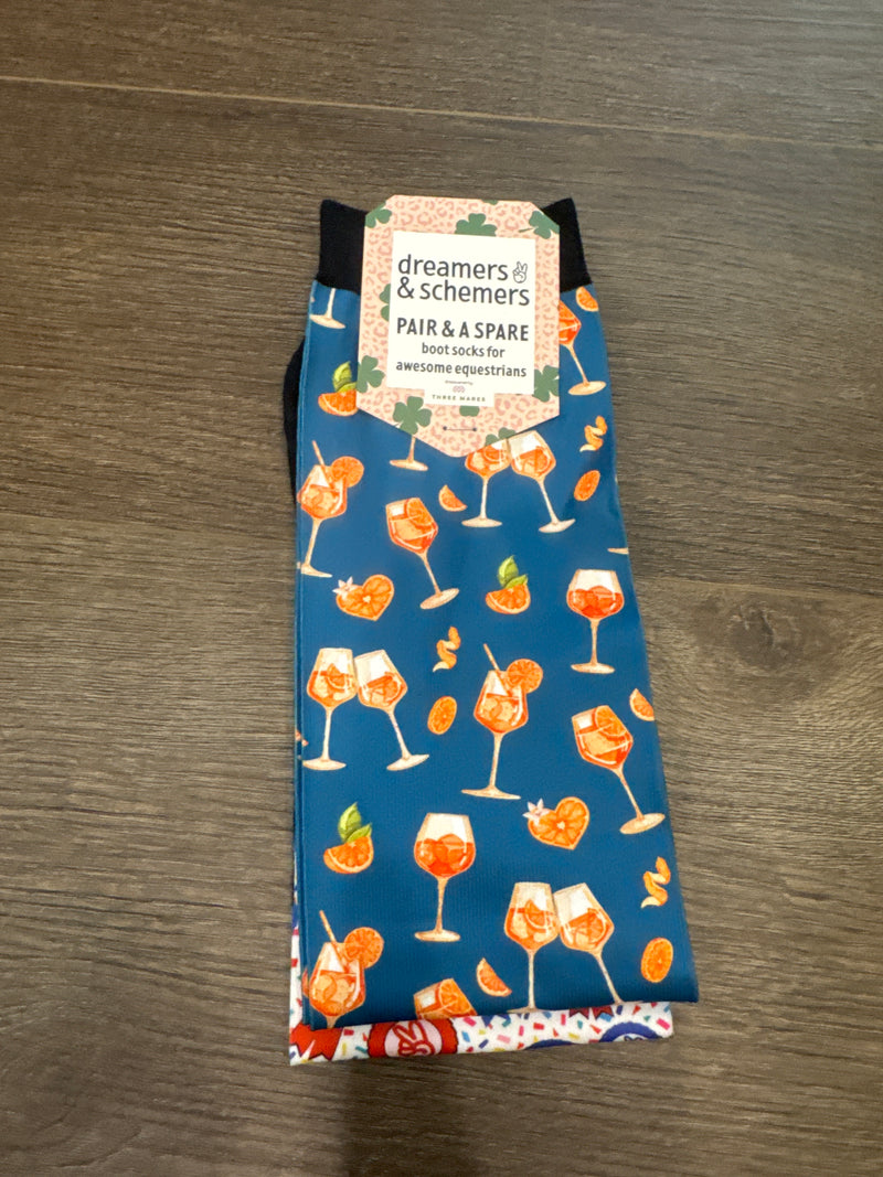 Dreamers & Schemers Boot Sock - Aperol spritz - Vision Saddlery
