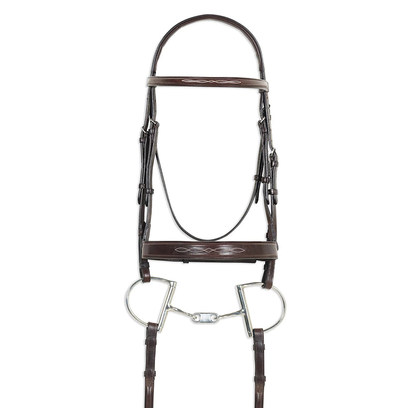 Ovation® Classic Raised Comfort Crown Wide Noseband Bridle with Reins