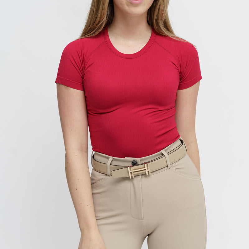 TKEQ Kennedy Seamless 2.0 Short Sleeve - SOUR CHERRY - Vision Saddlery