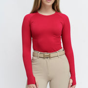 TKEQ Kennedy Seamless 2.0 Long Sleeve - SOUR CHERRY - Vision Saddlery