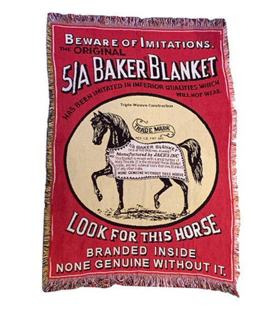 5/A Baker® Afghan-50" x 70"-Baker Logo - Vision Saddlery