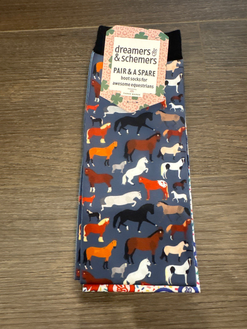 Dreamers & Schemers Boot Sock - Breeds Of The World - Vision Saddlery