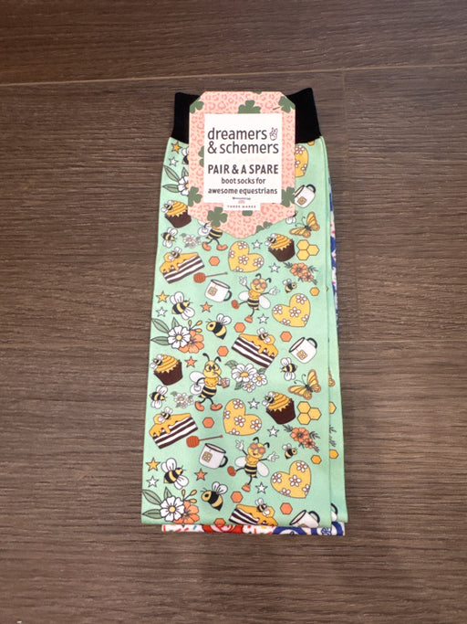 Dreamers & Schemers Boot Sock - Bee Groovy - Vision Saddlery
