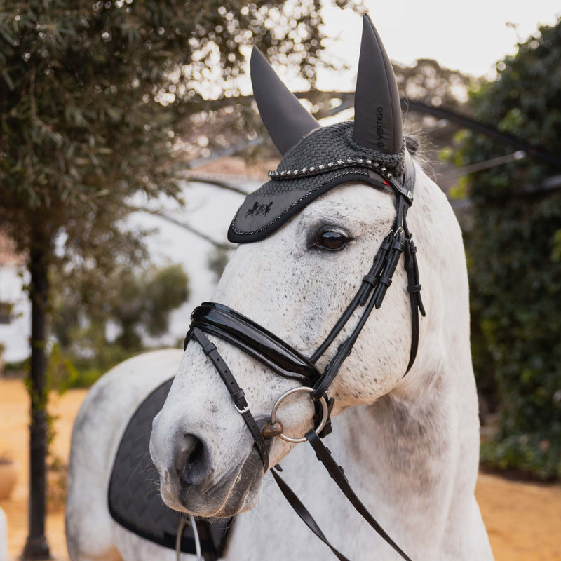 B Vertigo Onyx Ear Net - CHIMERA GREEN - Vision Saddlery