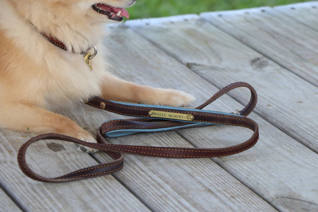 Custom Engraved Padded Leather Leash