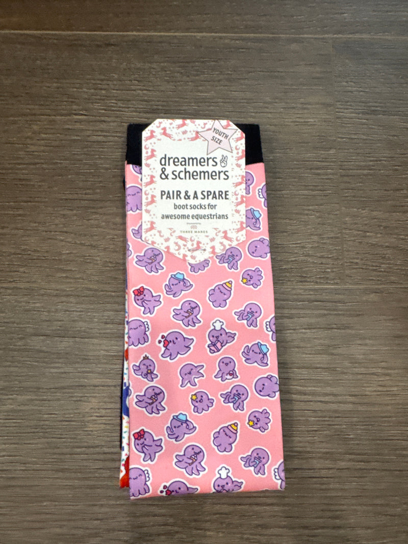 Dreamers & Schemers YOUTH Boot Sock - Octopus - Vision Saddlery