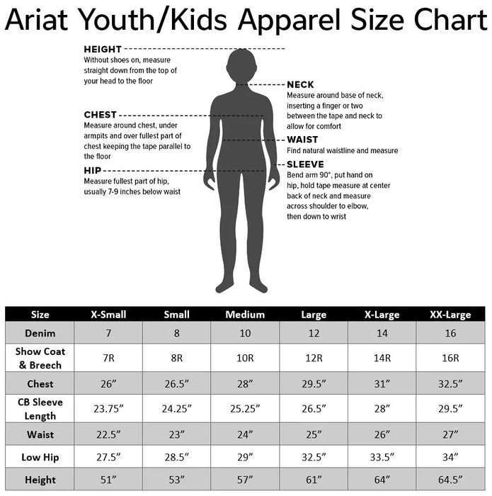 CLEARANCE Ariat Youth Heritage Knee Patch Side Zip Jod's - Vision Saddlery