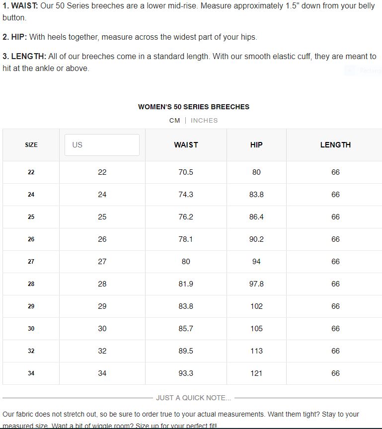 Struck Women's 50 Series Breech - GRIZZLY - Vision Saddlery