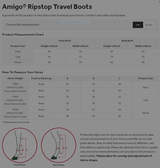 Amigo Ripstop Travel Boots - 3 Colours - Vision Saddlery