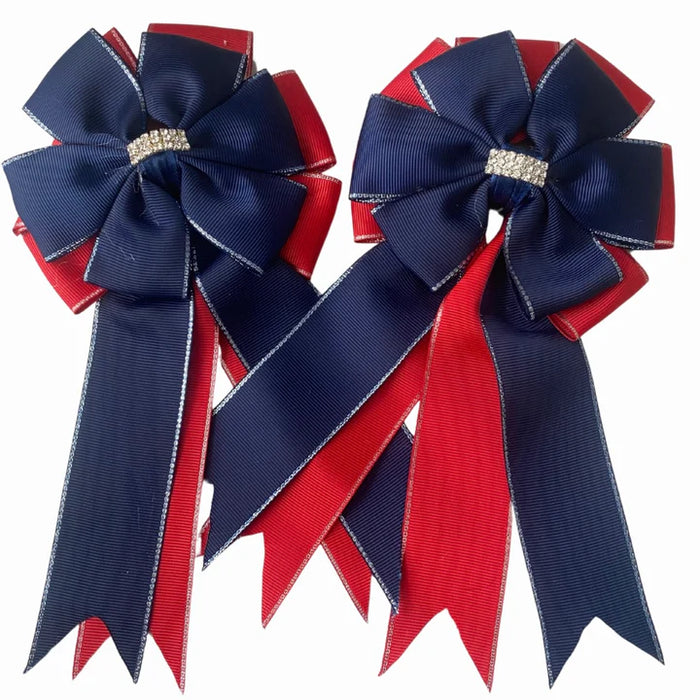 My Barn Child Show Bows - Navy/Red