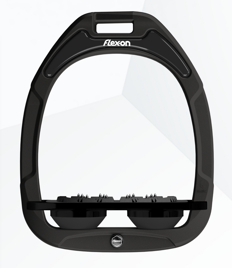 Flex-on Aluminum Ultra Gripp FLAT FOOTBED Stirrup - BLACK - Vision Saddlery