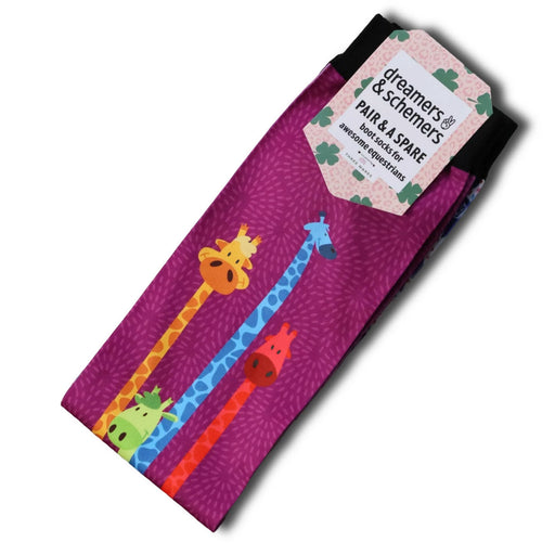 Dreamers & Schemers Boot Sock - Giraffe Attack - Vision Saddlery