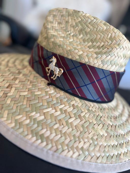 Riata Designs Original Hat - Burgundy & Grey Stripe - Vision Saddlery