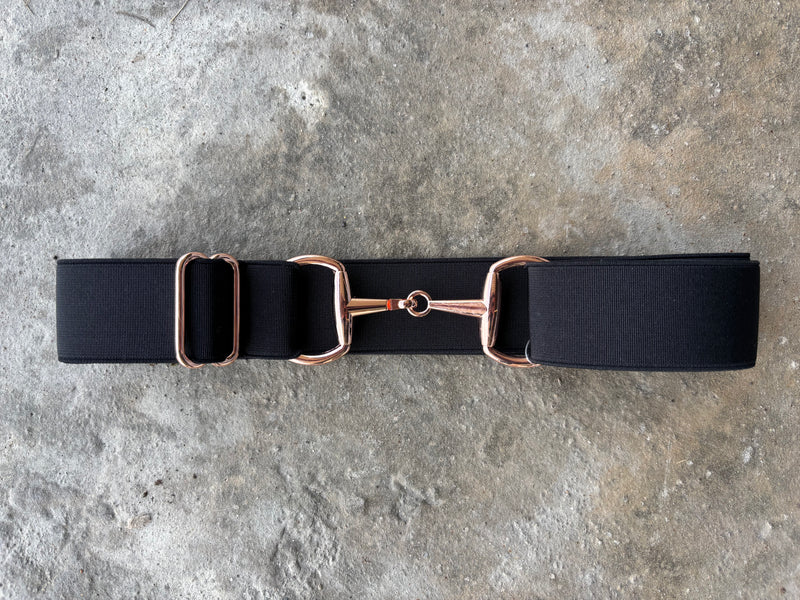 Vision Apparel Bit Belt - Black/Rose Gold 1.5" - Vision Saddlery