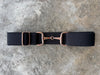 Vision Apparel Bit Belt - Black/Rose Gold 1.5" - Vision Saddlery