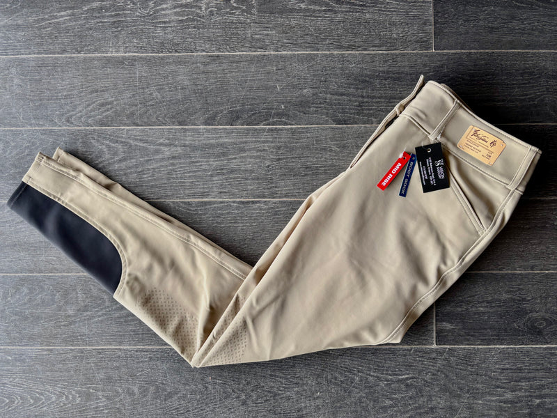 Tailored Sportsman Ladies Tech Light Mid Rise Silicone Knee Breech - TAN - Vision Saddlery