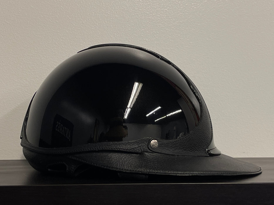 Antares "PREMIUM GLOSSY ECLIPSE" Helmet - BLACK/GREEN - Vision Saddlery