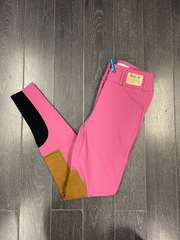 Tailored Sportsman Mid Rise Trophy Hunter Front Zip Boot Sock Breech - Pinkberry/Tan - Vision Saddlery