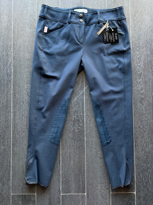 Pantalon d'équitation à fermeture éclair sur le devant Sportsman à taille basse Trophy Hunter avec écusson brun clair aux genoux et chaussettes pour bottes - Boysenberry