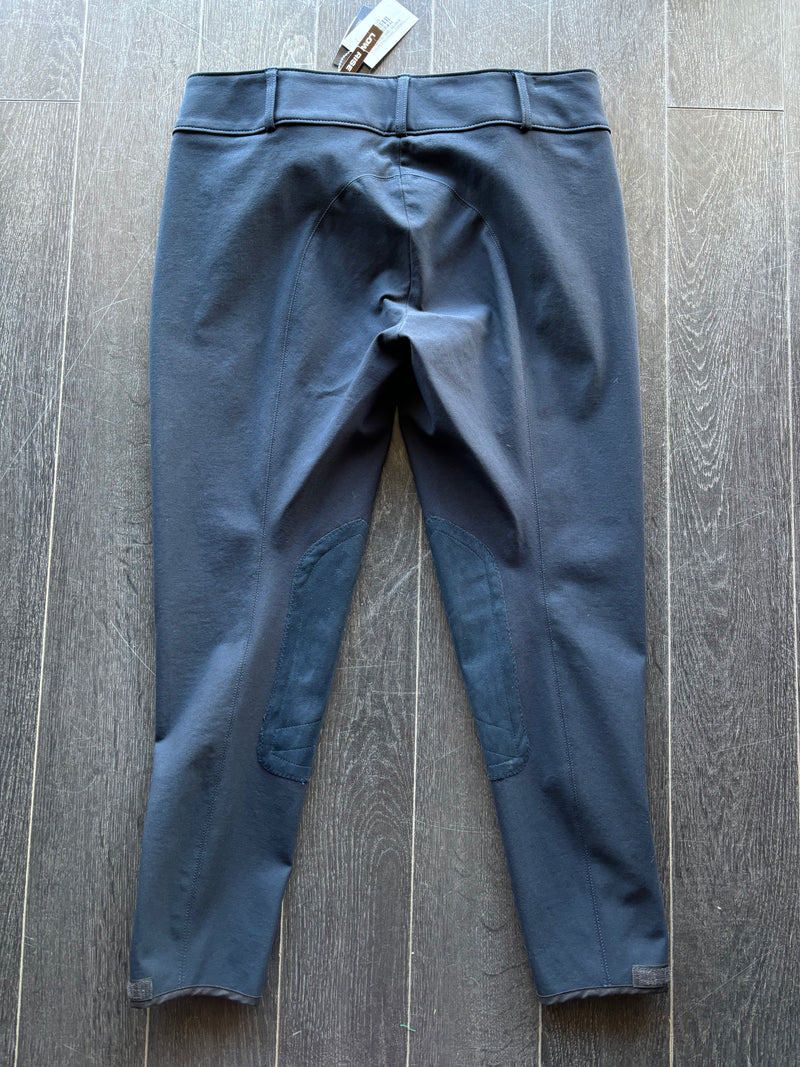 CLEARANCE - (20/R)Navy Tailored Sportsman Low Rise Trophy Hunter Front Zip Breeches - Vision Saddlery