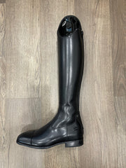DeNiro Boot Co. custom Salento tall boots in black leather, no-lace design