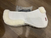 White LeMieux Merino ProSorb 2 Pocket half pad with soft merino lining and contoured saddle fit
