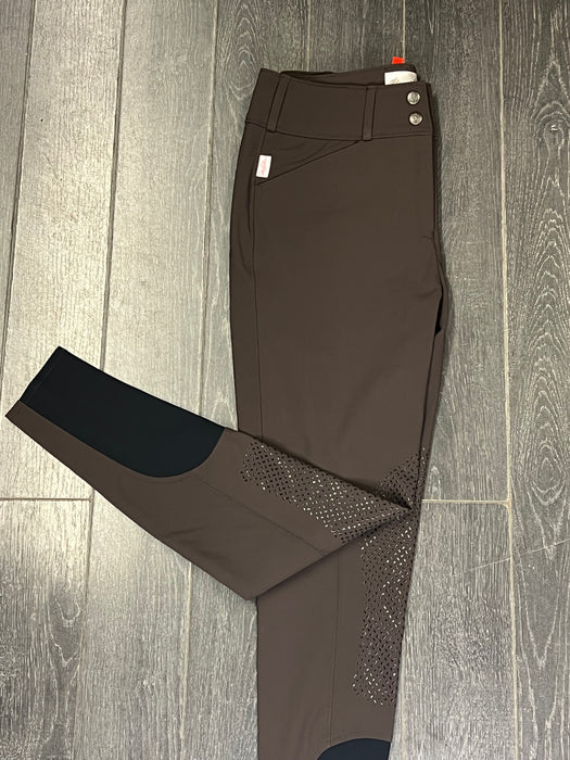 Tailored Sportsman Ladies Tech Light Mid Rise Silicone Knee Breech - ESPRESSO - Vision Saddlery