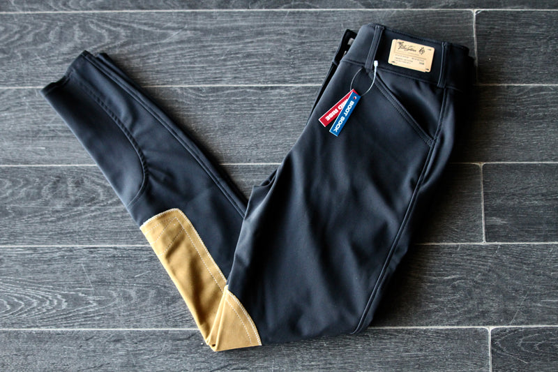 Tailored Sportsman Tech Light Mid Rise Ladies Breeches - Black - Vision Saddlery