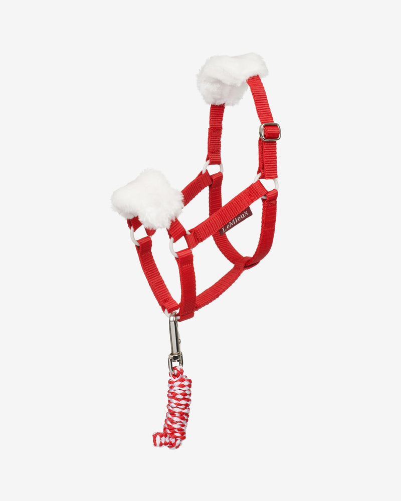 LeMieux Hobby Horse Christmas Headcollar & Leadrope- RED