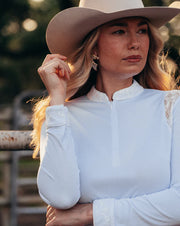 Le Fash Ettie Lace Long Sleeve - WHITE - Vision Saddlery